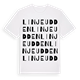 White t-shirt med Linjeudden ordlek t-shirt