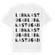 White t-shirt med Linkkastugan ordlek t-shirt