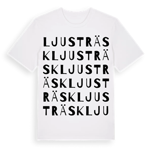 Ljusträsk ordlek t-shirt – ekologisk bomull t-shirt från Pinshirt