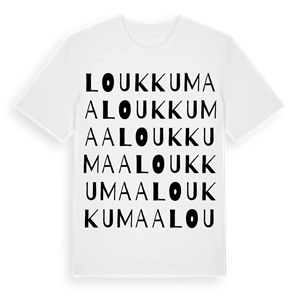 Loukkumaa ordlek t-shirt – ekologisk bomull t-shirt från Pinshirt