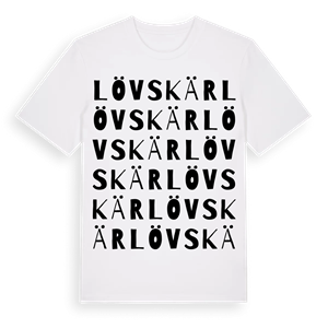 Lövskär ordlek t-shirt – ekologisk bomull t-shirt från Pinshirt