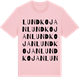 Pink Cotton t-shirt med Lundkojan ordlek t-shirt