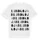 White t-shirt med Lundkojan ordlek t-shirt