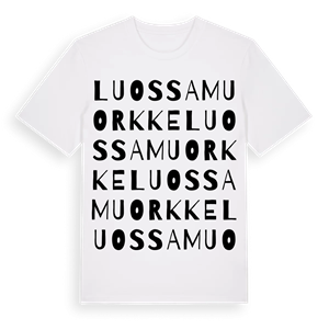 Luossamuorkke ordlek t-shirt – ekologisk bomull t-shirt från Pinshirt
