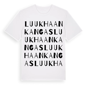 Luukhaankangas ordlek t-shirt – ekologisk bomull t-shirt från Pinshirt