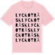 Pink Cotton t-shirt med Lyckoträsk ordlek t-shirt