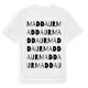 White t-shirt med Maddaur ordlek t-shirt