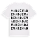 White t-shirt med Madjevare ordlek t-shirt