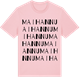 Pink Cotton t-shirt med Maihannu ordlek t-shirt