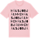 Pink Cotton t-shirt med Máksjonjálmme ordlek t-shirt