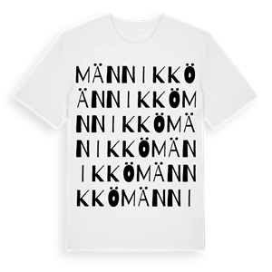Männikkö ordlek t-shirt – ekologisk bomull t-shirt från Pinshirt
