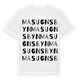White t-shirt med Masugnsbyn ordlek t-shirt
