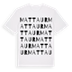 White t-shirt med Mattaur ordlek t-shirt