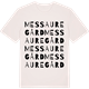 Vintage White t-shirt med Messaure gård ordlek t-shirt