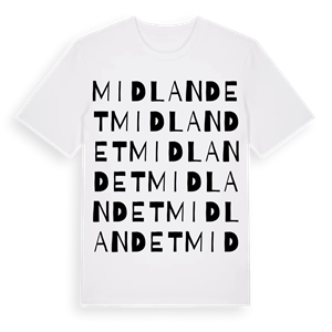 Midlandet ordlek t-shirt – ekologisk bomull t-shirt från Pinshirt