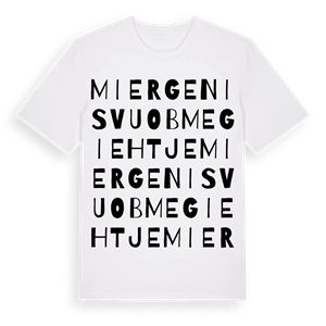 Miergenisvuobmegiehtje ordlek t-shirt – ekologisk bomull t-shirt från Pinshirt