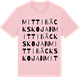 Pink Cotton t-shirt med Mittibäckskojan ordlek t-shirt