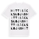 White t-shirt med Mittibäckskojan ordlek t-shirt
