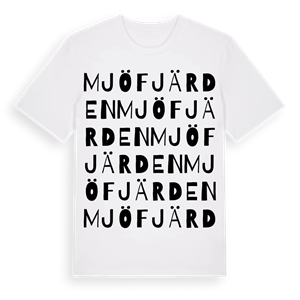 Mjöfjärden ordlek t-shirt – ekologisk bomull t-shirt från Pinshirt