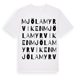 Mjölamyrviken ordlek t-shirt – ekologisk bomull t-shirt från Pinshirt