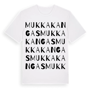Mukkakangas ordlek t-shirt – ekologisk bomull t-shirt från Pinshirt
