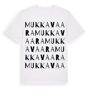 Mukkavaara ordlek t-shirt – ekologisk bomull t-shirt från Pinshirt