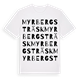 White t-shirt med Myrbergsträsk ordlek t-shirt