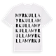 White t-shirt med Myrkulla ordlek t-shirt