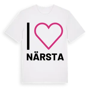 Jag älskar Närsta t-shirt stort tryck – ekologisk bomull t-shirt från Pinshirt