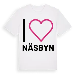 Jag älskar Näsbyn t-shirt stort tryck – ekologisk bomull t-shirt från Pinshirt