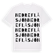 White t-shirt med Nedre Flåsjön ordlek t-shirt