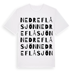 Nedre Flåsjön ordlek t-shirt – ekologisk bomull t-shirt från Pinshirt