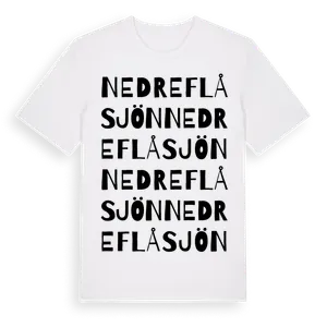 Nedre Flåsjön ordlek t-shirt – ekologisk bomull t-shirt från Pinshirt