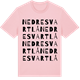 Pink Cotton t-shirt med Nedre Svartlå ordlek t-shirt