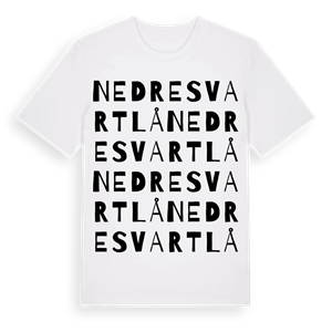 Nedre Svartlå ordlek t-shirt – ekologisk bomull t-shirt från Pinshirt