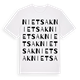 White t-shirt med Nietsak ordlek t-shirt