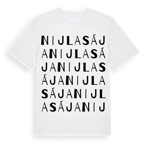 Nijlasája ordlek t-shirt – ekologisk bomull t-shirt från Pinshirt