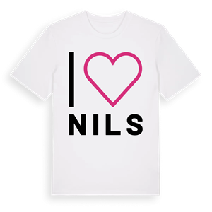 Jag älskar Nils t-shirt stort tryck – ekologisk bomull t-shirt från Pinshirt