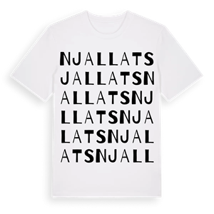 Njallats ordlek t-shirt – ekologisk bomull t-shirt från Pinshirt