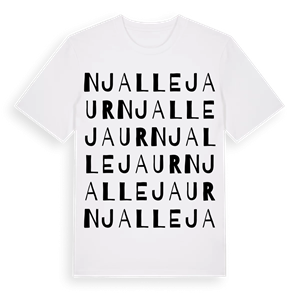 Njallejaur ordlek t-shirt – ekologisk bomull t-shirt från Pinshirt