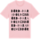 Pink Cotton t-shirt med Nörd-Haraholmen ordlek t-shirt