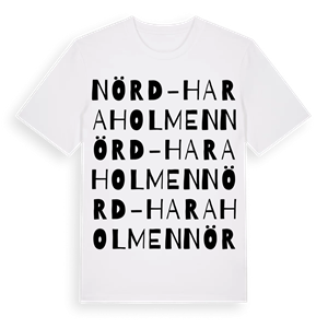 Nörd-Haraholmen ordlek t-shirt – ekologisk bomull t-shirt från Pinshirt
