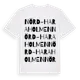 White t-shirt med Nörd-Haraholmen ordlek t-shirt