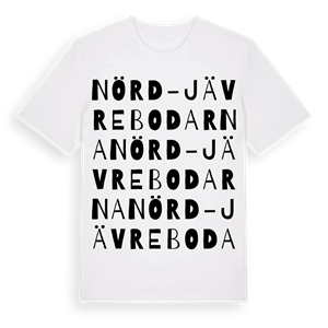 Nörd-Jävrebodarna ordlek t-shirt – ekologisk bomull t-shirt från Pinshirt