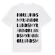 White t-shirt med Norlundsmyran ordlek t-shirt