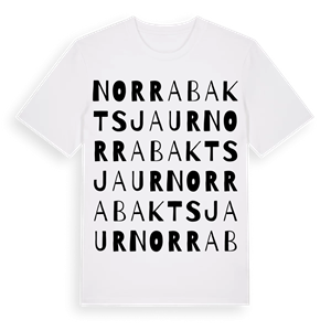 Norra Baktsjaur ordlek t-shirt – ekologisk bomull t-shirt från Pinshirt