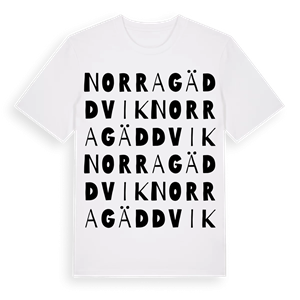 Norra Gäddvik ordlek t-shirt – ekologisk bomull t-shirt från Pinshirt