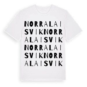 Norra Laisvik ordlek t-shirt – ekologisk bomull t-shirt från Pinshirt