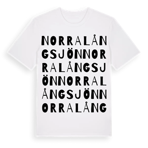 Norra Långsjön ordlek t-shirt – ekologisk bomull t-shirt från Pinshirt
