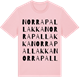 Pink Cotton t-shirt med Norra Pallakka ordlek t-shirt